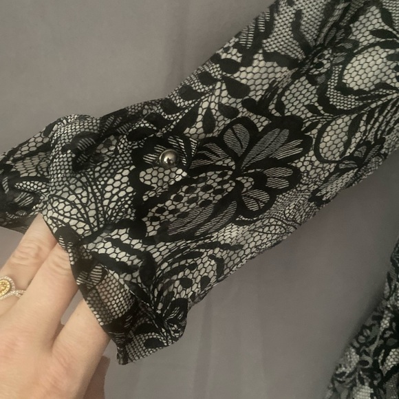 Sara Michelle Cardigan set sz 1x 3/4 sleeve sheer - Picture 2 of 6